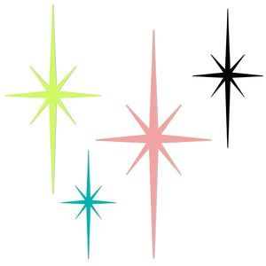 4 Pcs Cast Iron Starburst Wall Decor Mid Century Modern Decor Retro 8 Pointed😜